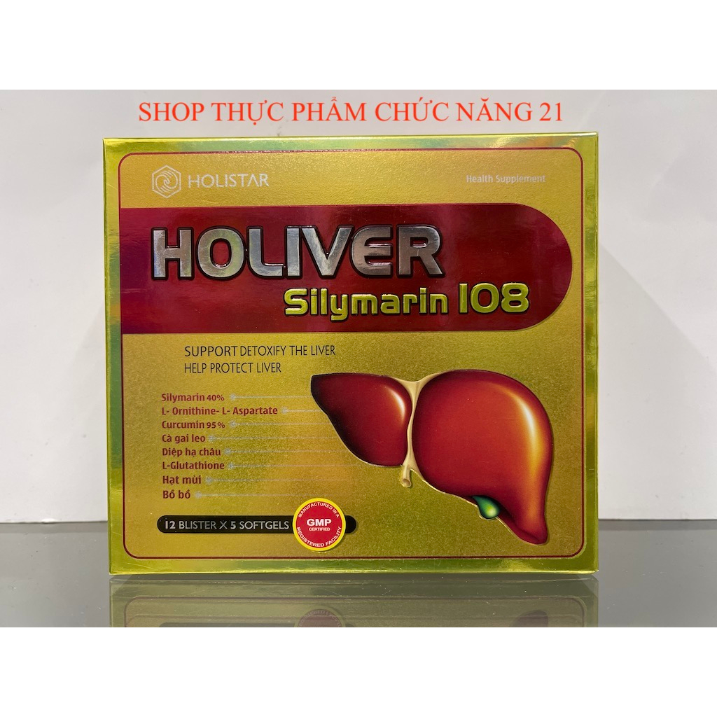 HOLIVER Silymarin 108 - Hỗ trợ giải độc, tăng cường chức năng gan, bảo vệ gan ( Hộp 60 Viên )