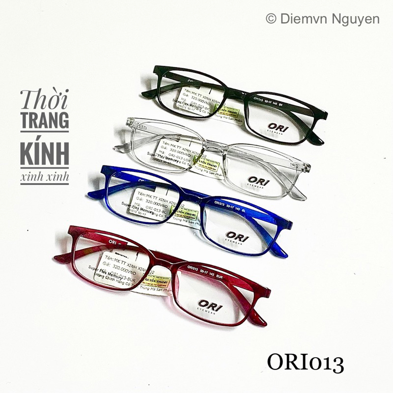 Gọng kính cận nam nữ, form kính nhỏ chất nhựa dẻo_ Gọng kính cận chính hãng ORI013