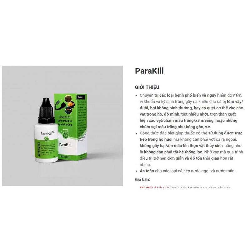 Anti Stress - Parakill - Toptop giải độc khẩn cấp  - Cá khỏe & cá sung