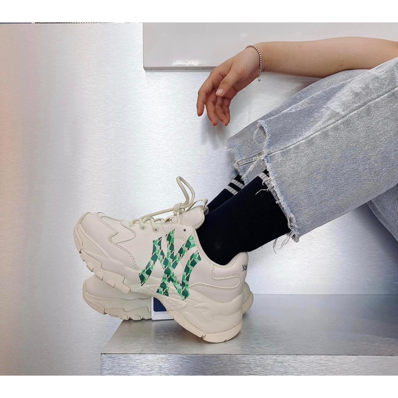 Giày MLB Cube Monogram Xanh Lá