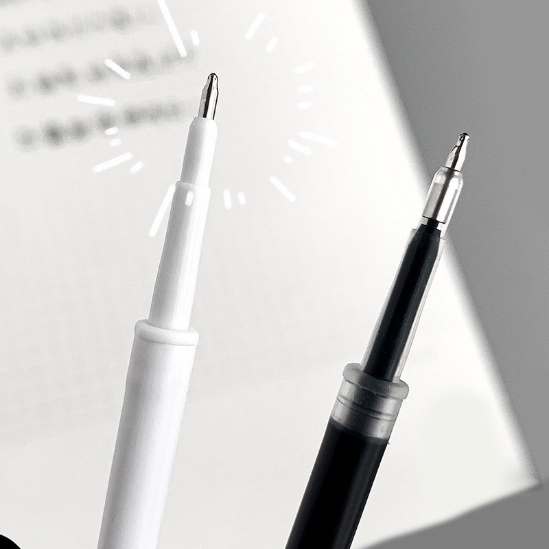 Bút Gel Nước Mực Đen MOKA Ngòi 0.5mm Vỏ Trắng/Đen Basic - 1 Cây