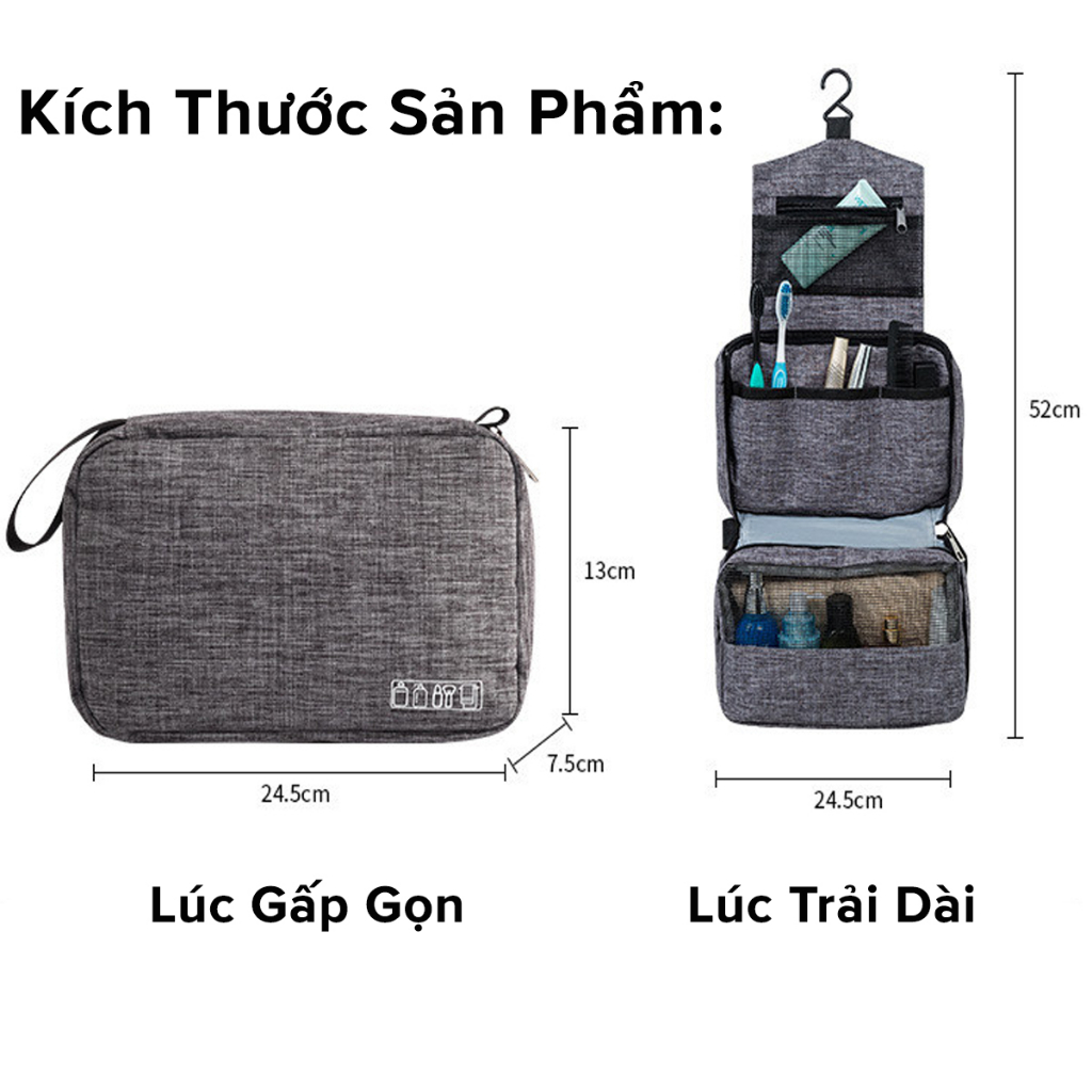 Túi Đựng Đồ Mỹ Phẩm,  Đồ Trang Điểm, Đồ Cá Nhân Đi Du Lịch Nhiều Ngăn Chống Nước Có Quai Xách Chính Hãng Amalife