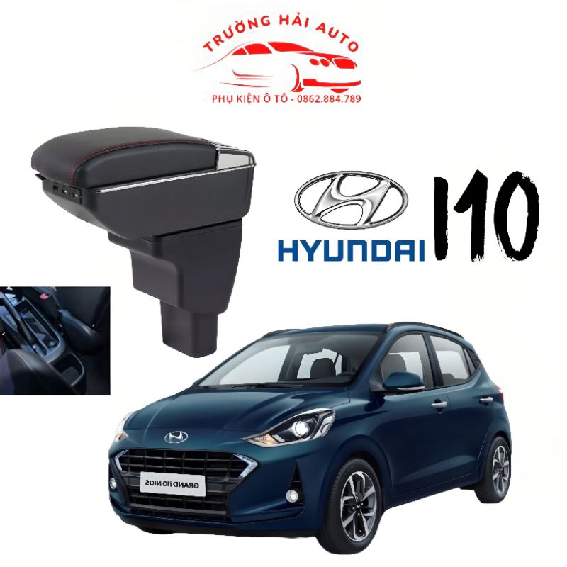 Hộp tỳ tay xe ô tô Hyundai I10 Form cũ đời 2014-2020 tích hợp cổng sạc USB cao cấp