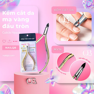 Kềm cắt da xi mạ vàng đầu tròn nailqb