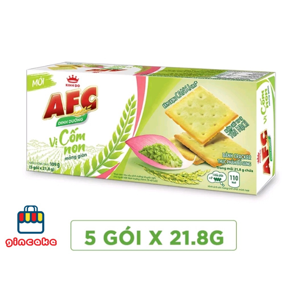 Bánh quy dinh dưỡng AFC vị Cốm Non, Hộp 109g ( 5 gói x 21,8g )