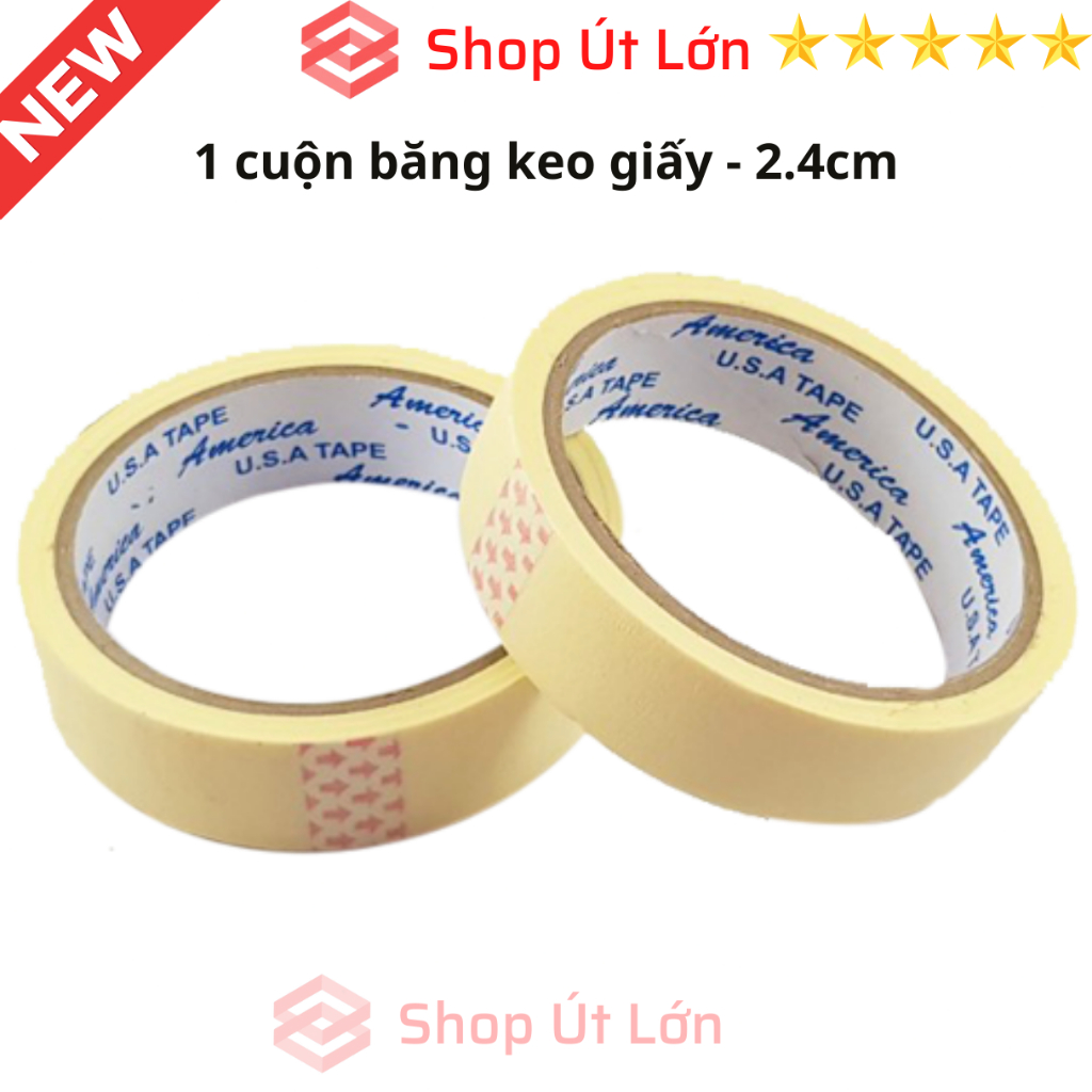 1 Cuộn băng keo giấy 2.4cm, 4.8cm, dài 23 mét, giá tại xưởng
