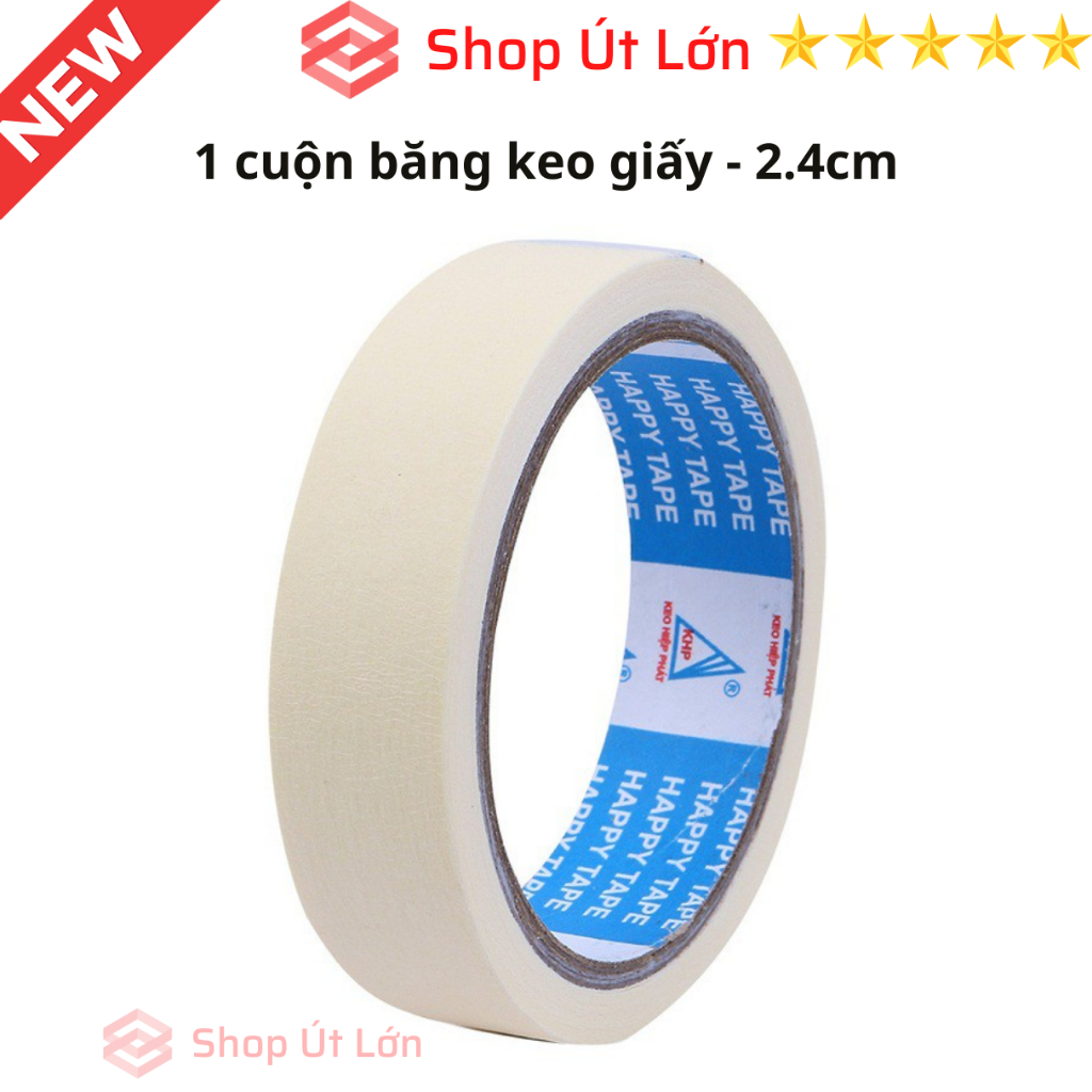 1 Cuộn băng keo giấy 2.4cm, 4.8cm, dài 23 mét, giá tại xưởng