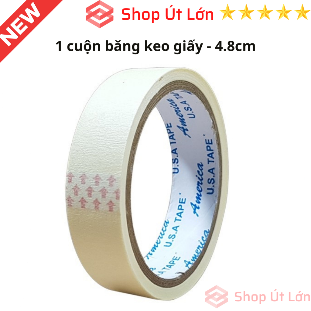 1 Cuộn băng keo giấy 2.4cm, 4.8cm, dài 23 mét, giá tại xưởng