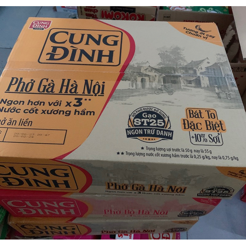 Thùng phở gà,phở bò Cung Đình 75gx30 gói( trọng lượng lớn hơn trước)