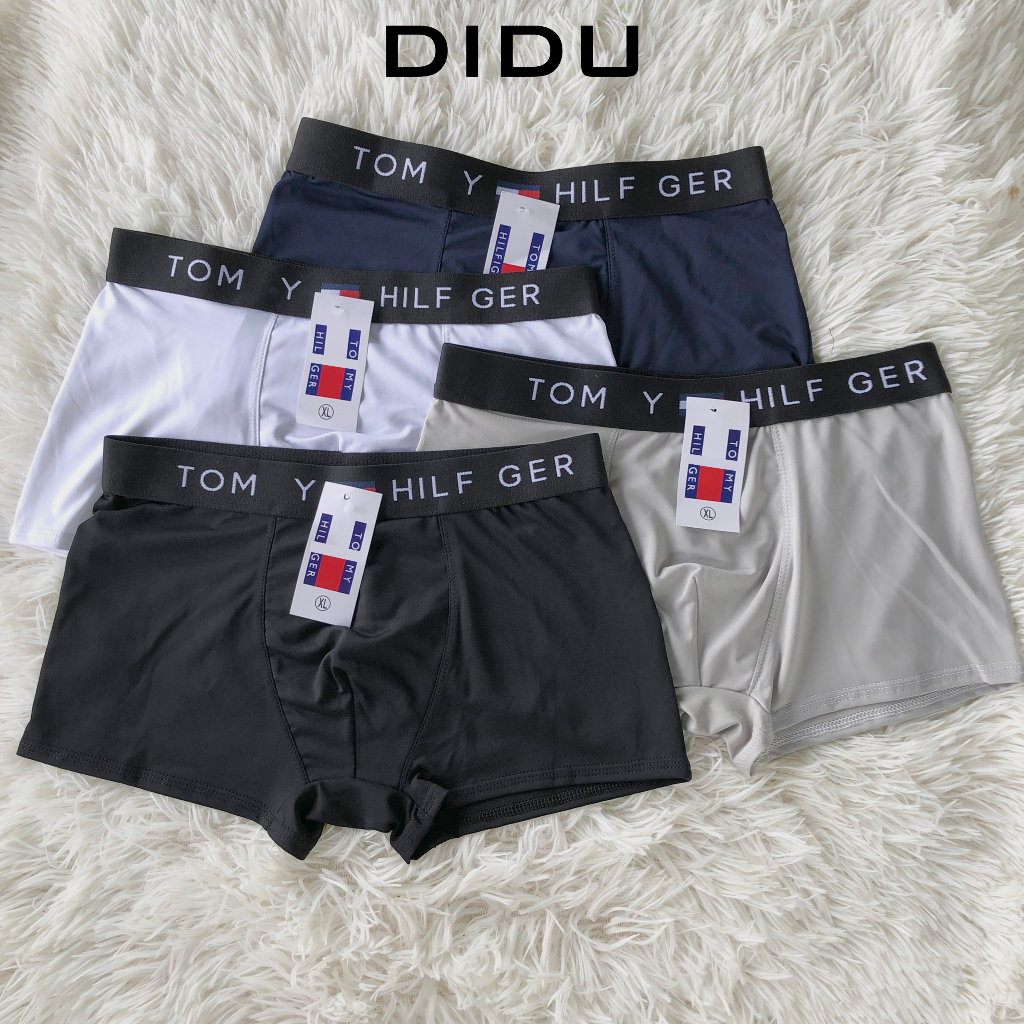 Quần boxer nam T.O.M.MY thun lạnh, co giãn 4 chiều, size XL, XXL, XXXL. Loại combo 4 quần lót đùi nam