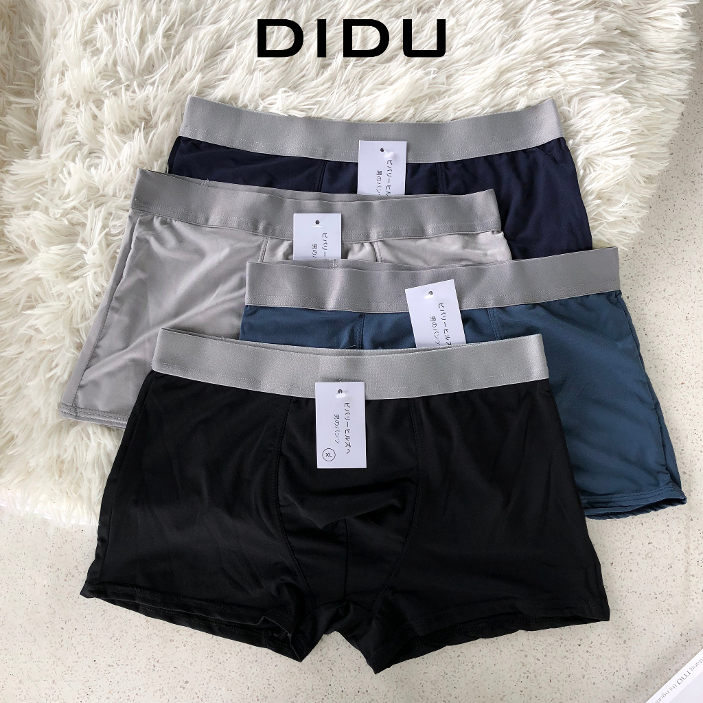 Quần boxer nam TRƠN thun lạnh, co giãn 4 chiều, size XL, XXL, XXXL. Loại combo 4 quần lót đùi nam.