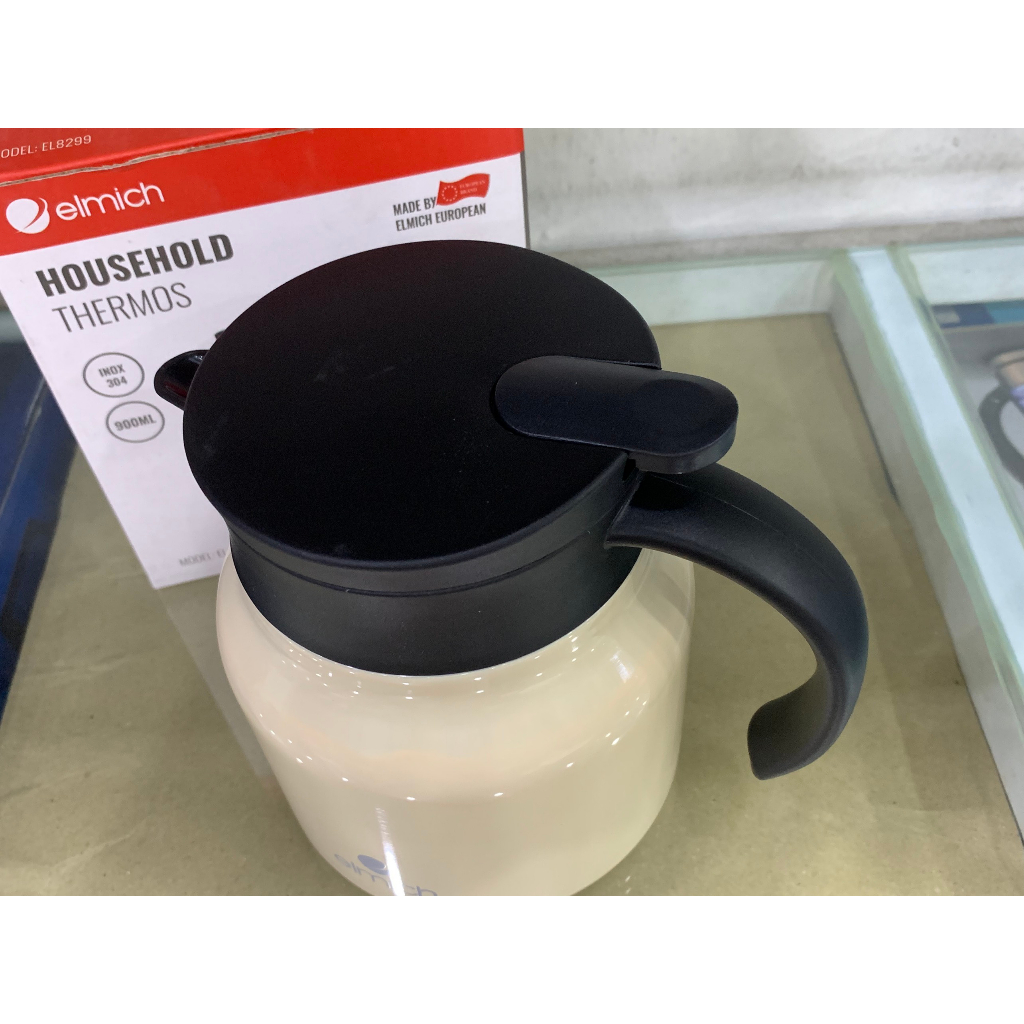 Bình giữ nhiệt gia đình inox 304 Elmich EL8299 dung tích 900ml, có lõi lọc trà.