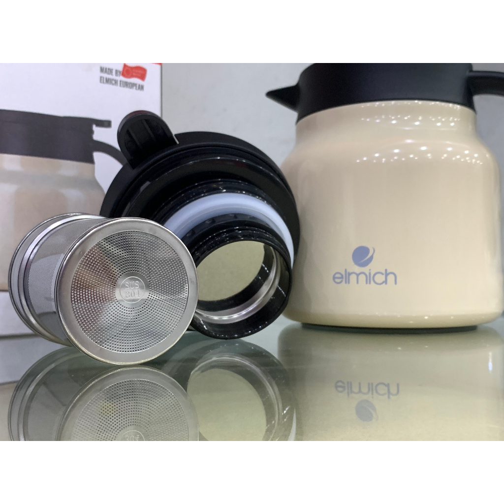 Bình giữ nhiệt gia đình inox 304 Elmich EL8299 dung tích 900ml, có lõi lọc trà.