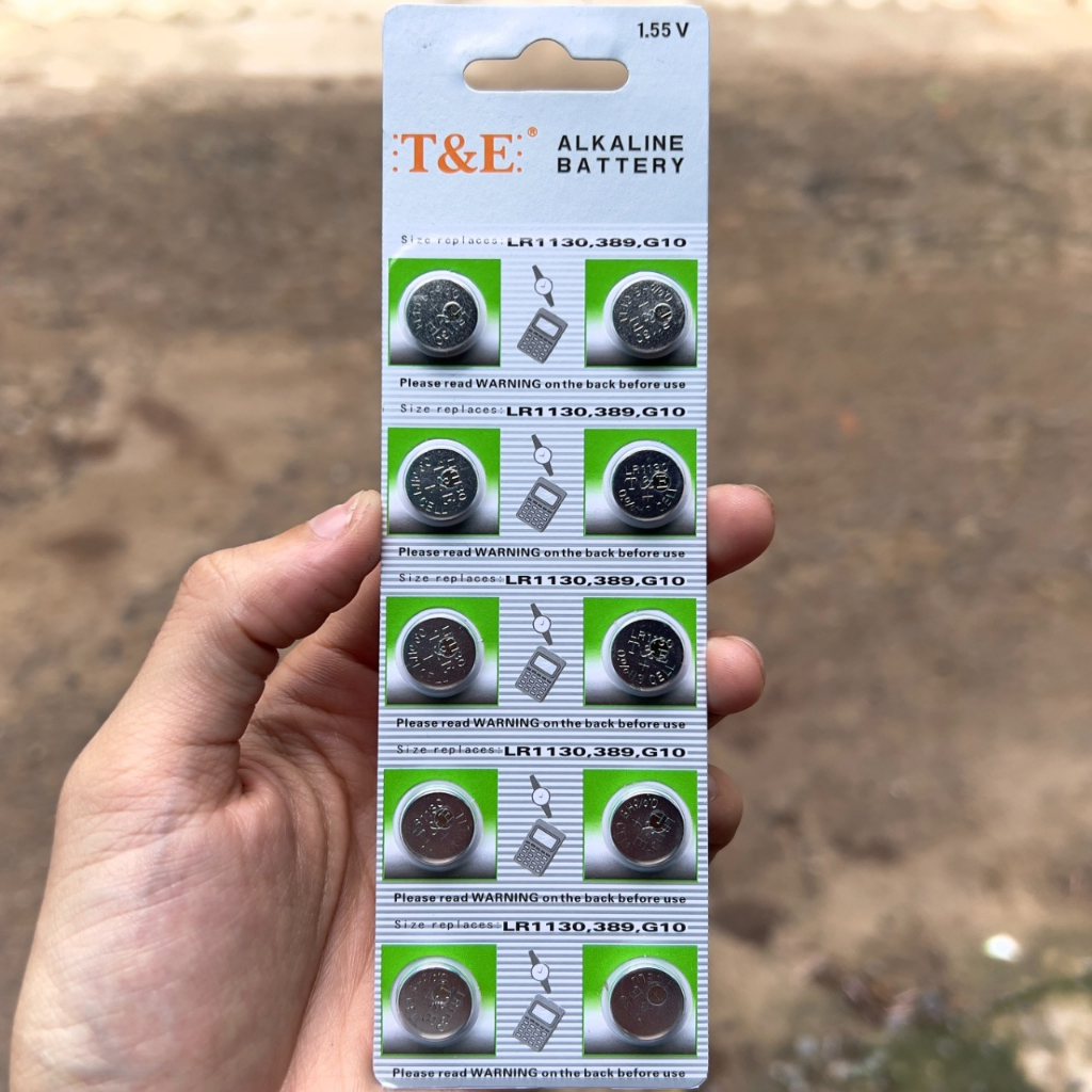 Pin L1131F / LR1130 / AG10 / LR54 Vỉ 10 Viên Pin Cúc Áo Chính Hãng T&E Mẫu Mới