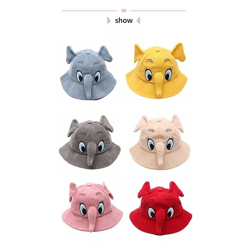 Mũ trẻ em vành dễ thương con voi mang nhẹ mát mẻ hút mồ hôi phù hợp mang đi chơi đi học NaHi ngochieu1111