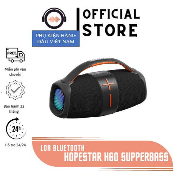 Loa Bluetooth Hopestar H60 Supperbass , Công Suất Lớn, Pin Trâu, Hàng Chính Hãng Chống Nước IPX6, Bảo hành 12 Tháng