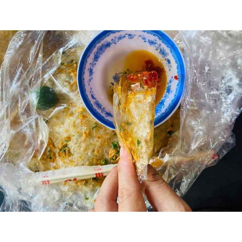 Bánh tráng phơi sương sate mỡ hành