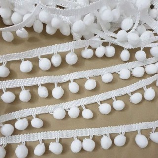 [Có giá sỉ] Dây viền trang trí pompom, ren tua rua pompom bản 2cm VIDEO SHOP TỰ QUAY