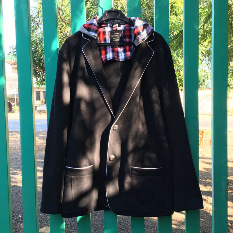 Khoác vest có nón NoBrand hooded blazer