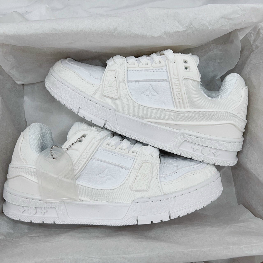 Giày Thể Thao LV Louis Vuitton Trainer Black White Nam Nữ, Giày LV Đỏ, Đen Các Màu Hót Siêu Chất