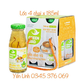 Yến sào và đông trùng hạ thảo lốc 4 chai x 185ml - Yến sào Nutrinest