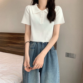 Áo croptop nữ chất len dệt kim EMIX, freesize dưới 55kg AolenPolo_P0K9