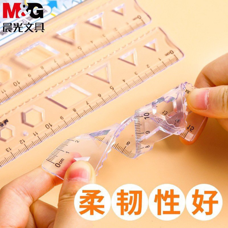 Thước Nhựa Dẻo Loại Đẹp Có Lỗ Vẽ Hình Học Kích Thước 15cm/20cm