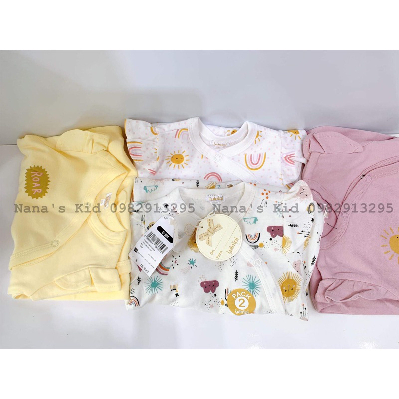 Body cotton dài tay, body cotton sleepsuit Yampi xuất xịn nguyên tag 3-24m