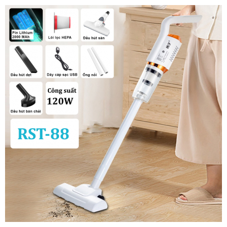 Máy hút bụi cầm tay không dây RST-88, công suất 120w