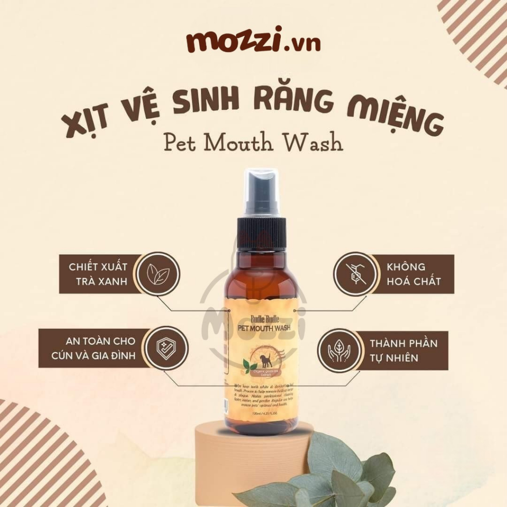 Budle'Budle Xịt vệ sinh răng miệng 120ml cho chó