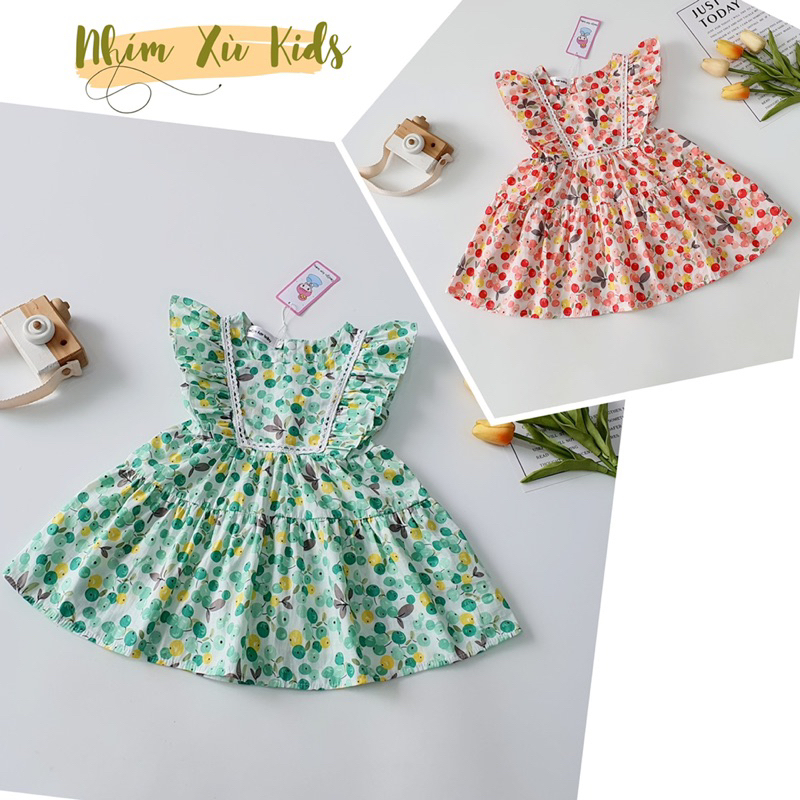 Váy Cánh Tiên Quả Ngọt 𝐍𝐇𝐈́𝐌 𝐗𝐔̀ 𝐊𝐈𝐃𝐒 Cho Bé Gái 1 tuổi Đến 8 Tuổi V097