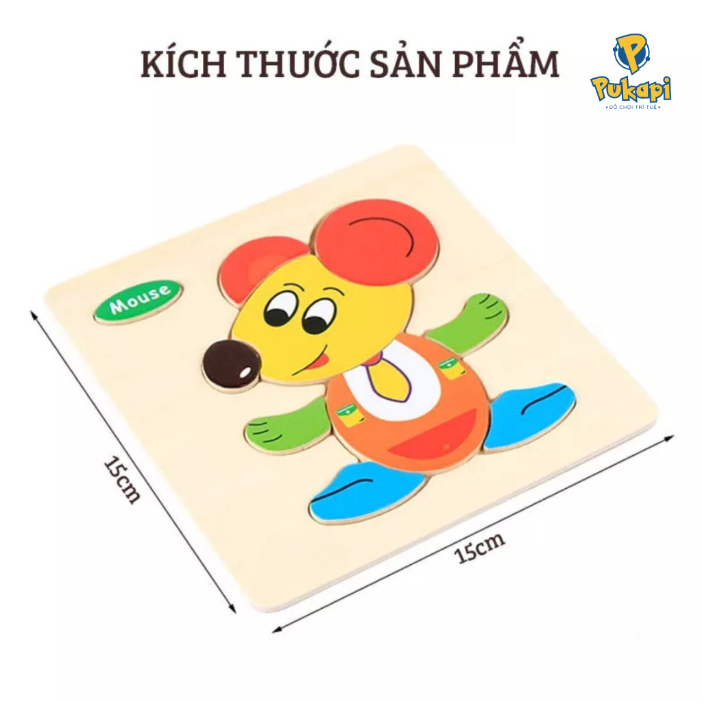 Đồ Chơi Tranh Ghép Xếp Hình Tranh Ghép Gỗ 3D Đồ Chơi Ghép Hình Nhiều Mẫu Nghộ Nghĩnh Cho Bé Vừa Học Vừa Chơi PUKAPI