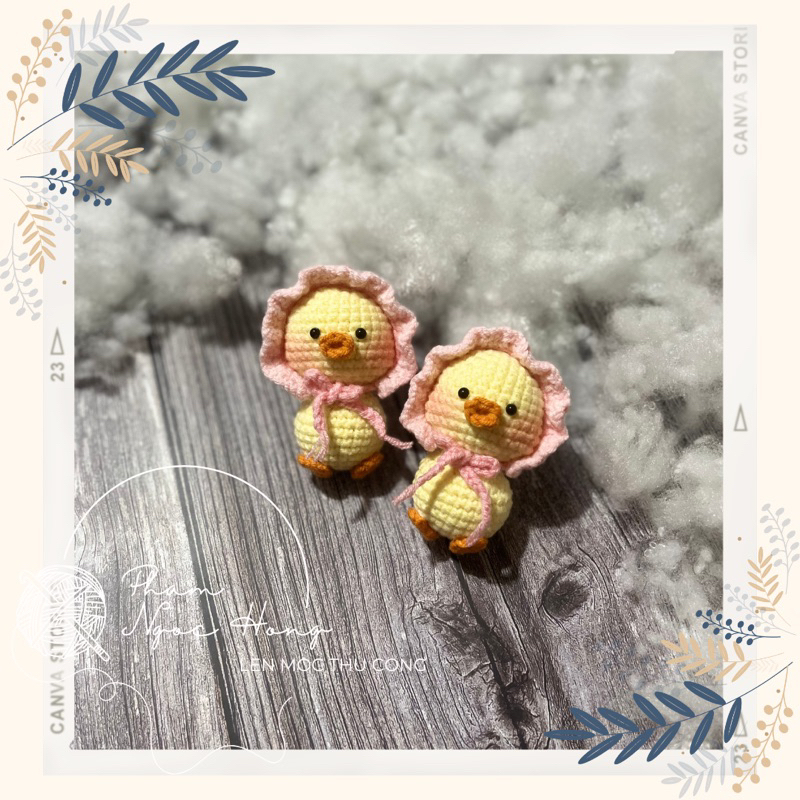 Móc khoá vịt baby, vịt len, len móc thủ công