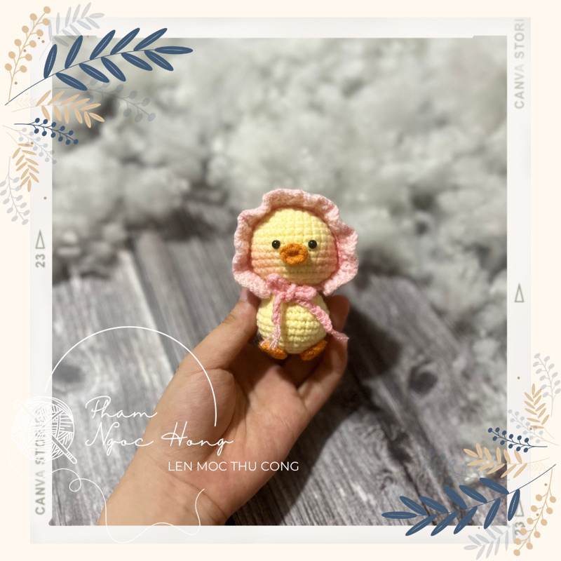 Móc khoá vịt baby, vịt len, len móc thủ công