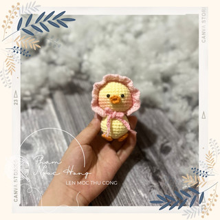 Móc khoá vịt baby, vịt len, len móc thủ công