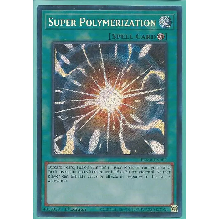 Thẻ bài Yugioh Tiếng Anh BLMR-EN089- Super Polymerization - Secret Rare