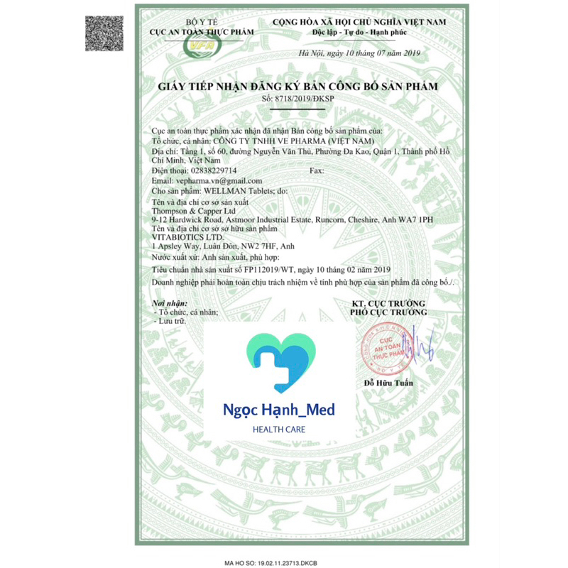 Viên uống WELLMAN hỗ trợ tăng cường sức khoẻ cho phái mạnh hộp 30 viên