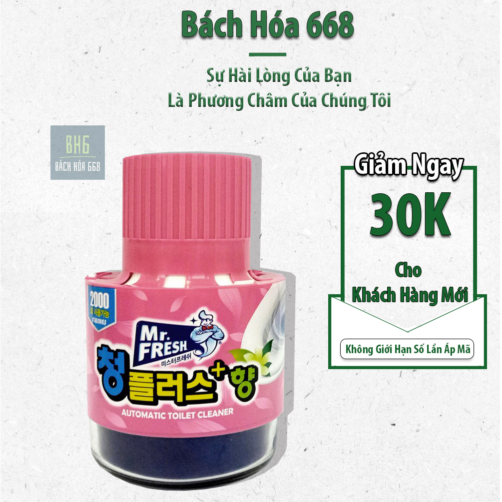 Chai thả bồn cầu Mr.Fresh 180g (Hương Hoa Ly) làm sạch diệt khuẩn và làm thơm toilet