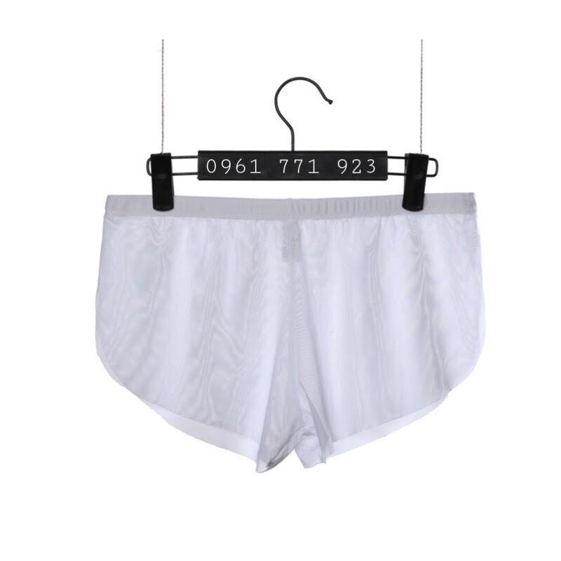 Quần lót ren nam gợi cảm - Quần sịp lưới cho nam mặc ngủ xẻ đùi sexy siêu mỏng xuyên thấu màu trắng đỏ đen trai bóng 3D