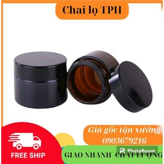 Hũ Chiết Mỹ Phẩm ❤ [5g-100g] Hủ Thủy Tinh Nâu đựng kem, phụ kiện du lịch