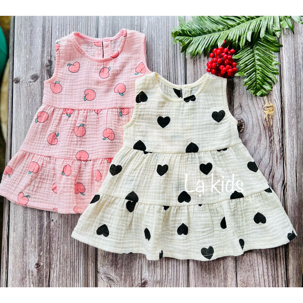 Váy xô muslin 3 tầng bồng bềnh cho bé gái, [LK-084]