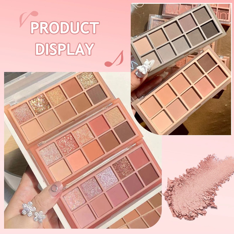 Bảng phấn mắt Sweet Mint ngọt ngào 10 màu tông nhũ và lì