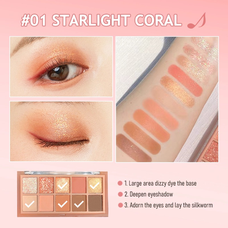 Bảng phấn mắt Sweet Mint ngọt ngào 10 màu tông nhũ và lì