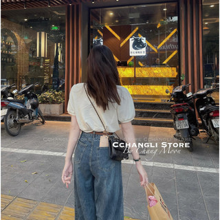 quần bò 9 tấc rách lai