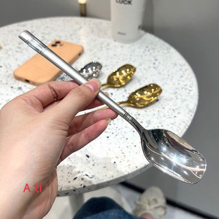 Thìa Inox Mạ Vàng Cán Dài