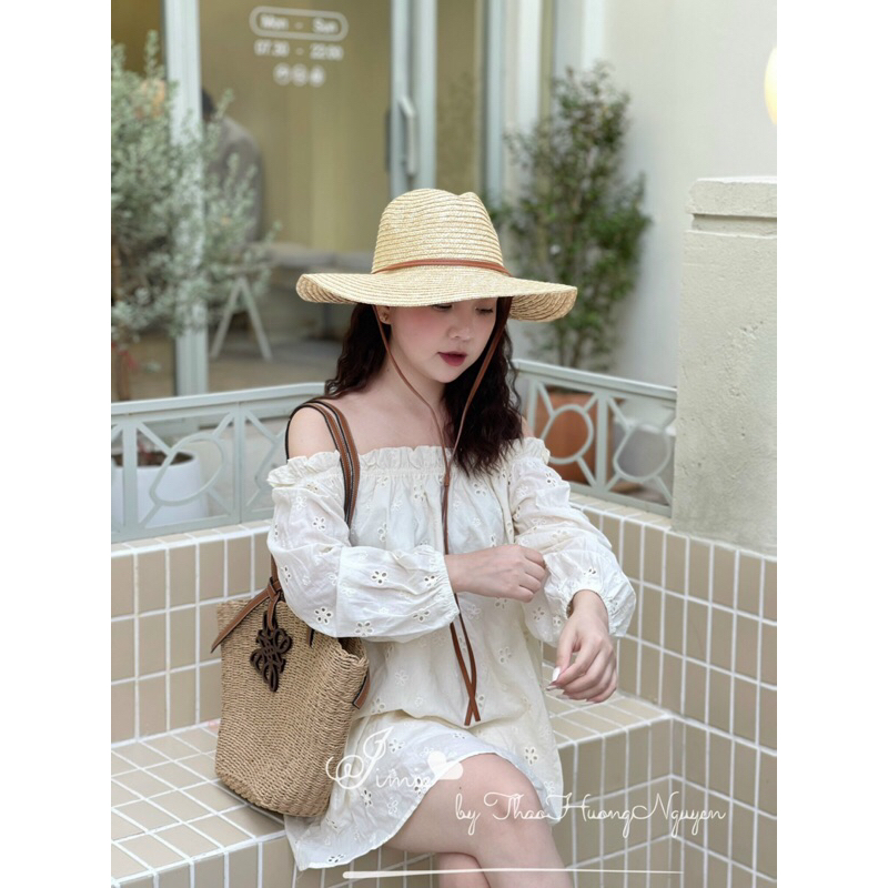 Set Áo Trễ Vai Mix Quần Short Vải Thô Cao Cấp