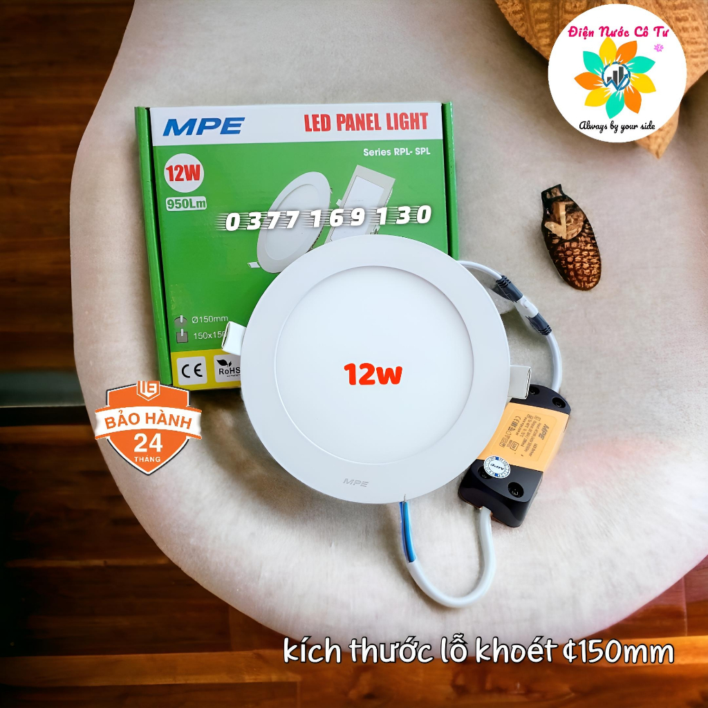 Đèn Led Panel Âm Trần RPL-12T 12w cao cấp MPE (bảo hành 24 tháng)