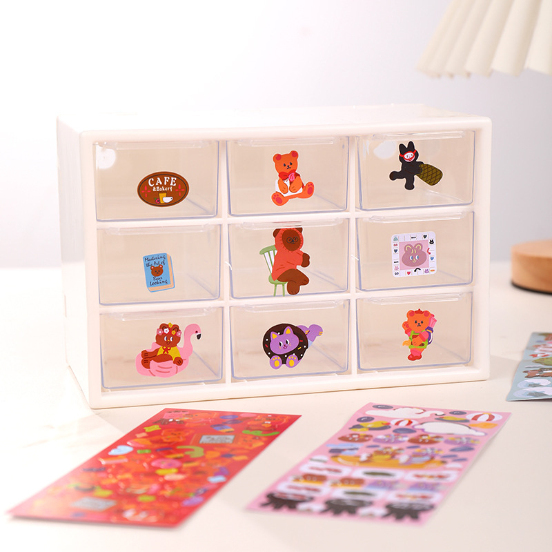Zanmo tấm hình dán sticker GẤU THỎ dán điện thoại phong cách Hàn Quốc dễ thương