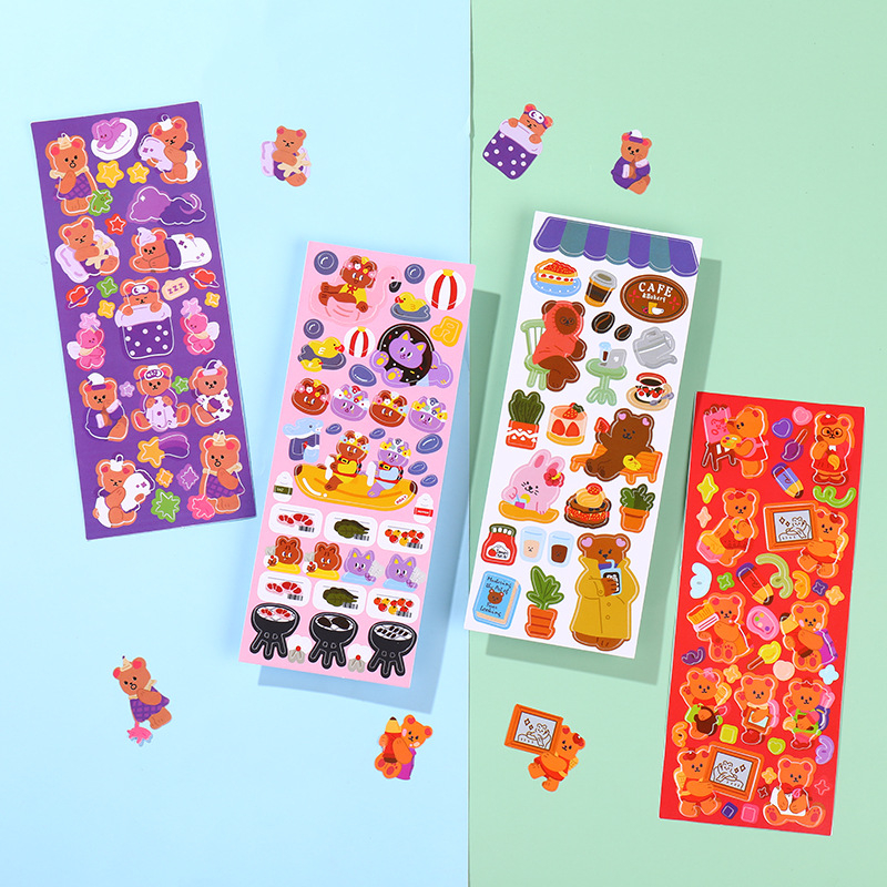 Zanmo tấm hình dán sticker GẤU THỎ dán điện thoại phong cách Hàn Quốc dễ thương