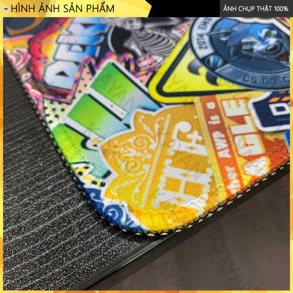 Lót chuột gaming văn phòng chống nước 30x25cm, dày 3mm, có bo viền chống trượt